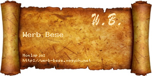 Werb Bese névjegykártya